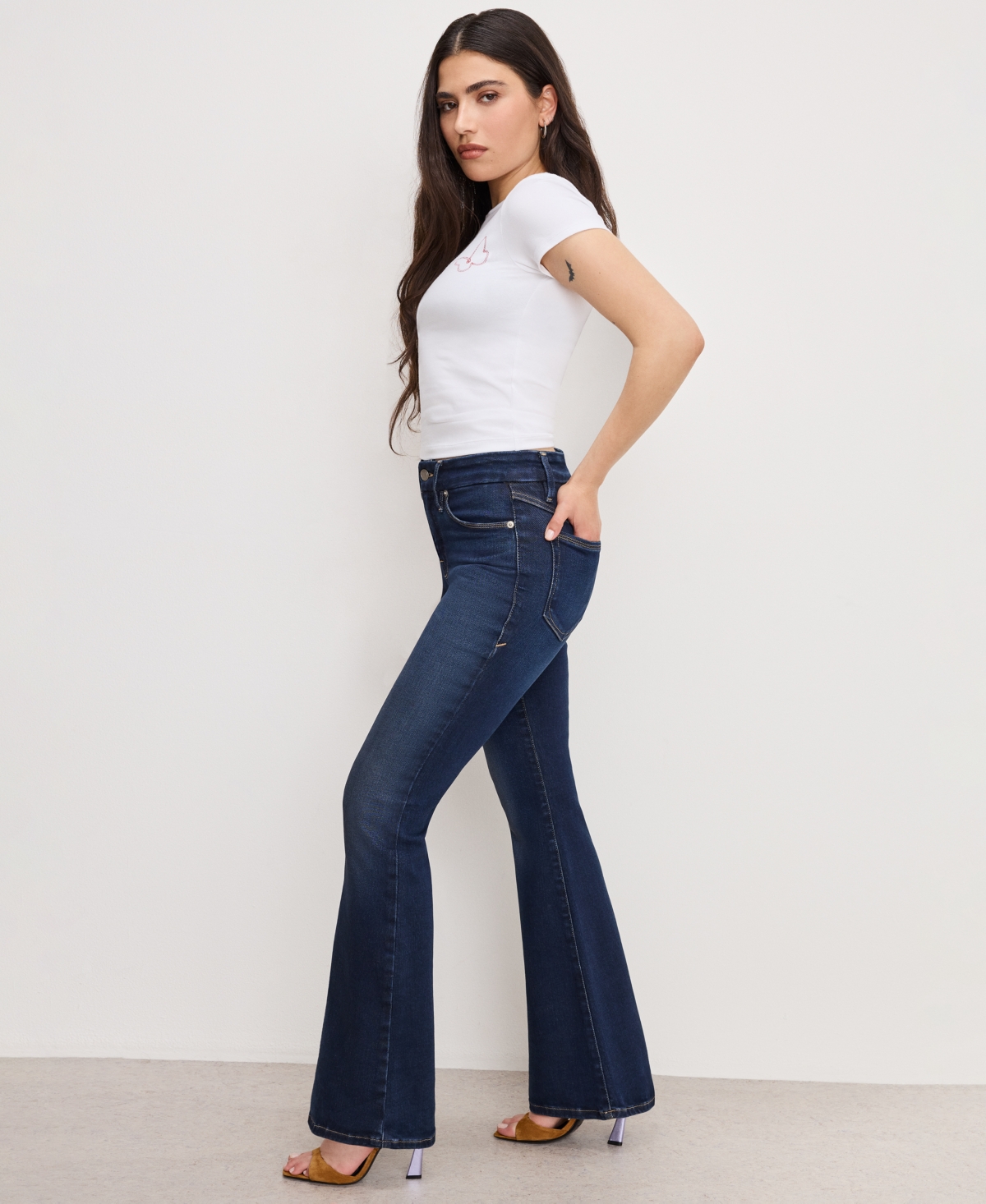 Good American Women's Dolly Joleans Flare Jeans In Blue