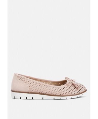 Womens Pacer Perforated Leather Ballerinas