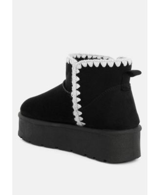 Womens Rochas Scalloped Detail Snow Boots