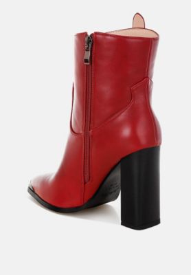 Womens Hatter Pointed Toe Faux Leather Boots