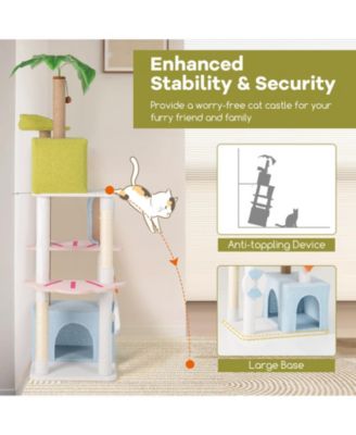 71'' Large Cat Tree Multi-level Cat Tower Furniture w/ Scratching Ramp