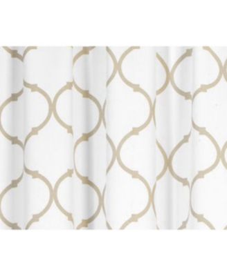 Set of 2 Linen Colored Trellis Rod Pocket Kitchen Curtain Tiers