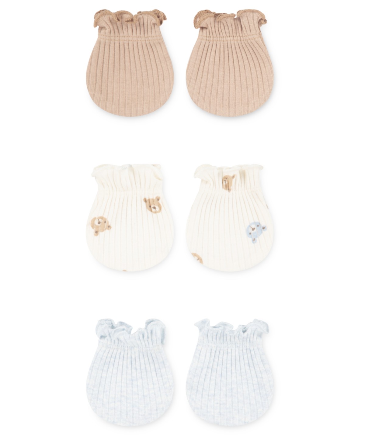 Детские Huggies Babywear Baby Boys' Rib Knit Mittens, 3-Pack Set — фото 1