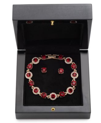 Crystal Stone Bracelet and Stud Earrings Set