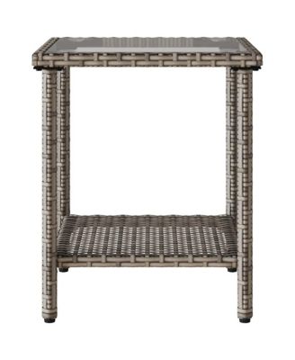 Garden Sofa Gray, Dark Gray PE rattan Medium Adjustable Feet
