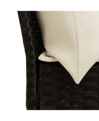 Garden Sofa Black PE Rattan Large Modular Garden Sofa