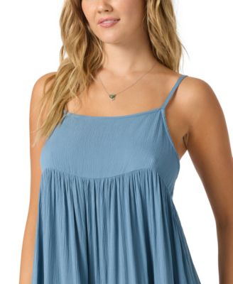 Juniors' Saltwater Solids Rilee Crinkle Cover-Up Mini Dress