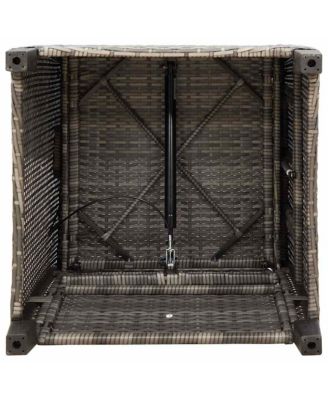 Reclining Garden Chair Grey PE rattan, powder-coated steel Medium