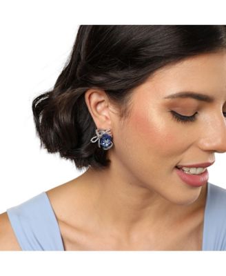 Crystal-Bow Stud Earrings