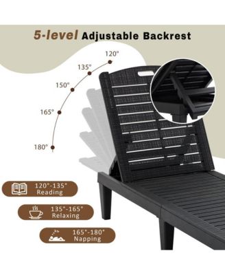 2-Piece Outdoor Chaise Lounge Chair Set - Dark Brown