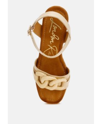 Womens Emelda Chain Link Detail Wedge Sandals