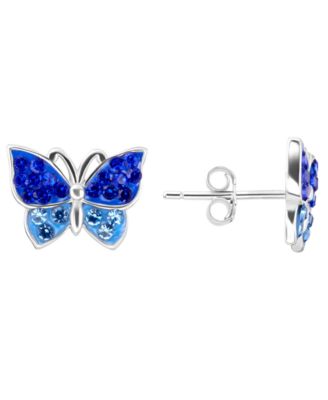Macy's - Crystal Butterfly Stud Earrings (1.0032 ct. t.w.) in Sterling Silver
