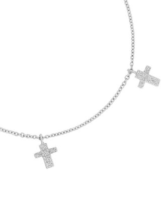 Cubic Zirconia Cross Bracelet (0.24 ct. t.w.) in Sterling Silver