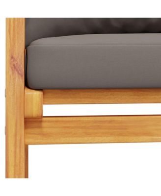 Garden Sofa Bench Dark grey Solid acacia wood 47.2 in long
