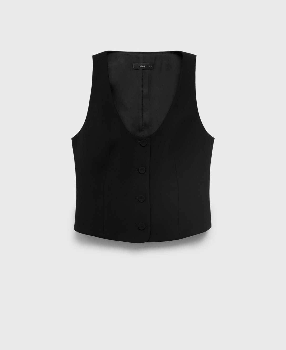 Mango Scoop Neck Vest In Black