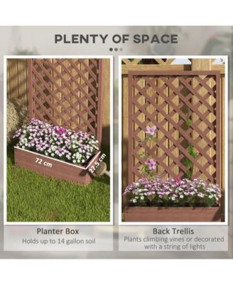 Outsunny Wood Planter Box with Trellis