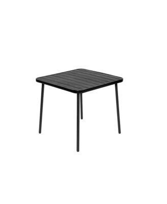 Steel Table & Plastic Chair Outdoor Dining Set - Black