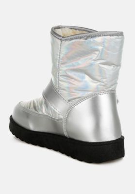 Womens Jammy Buckle Strap Puffy Ankle Boots