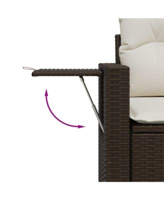 Garden Sofa Brown Poly Rattan 2-seater Foldable Garden Sofa