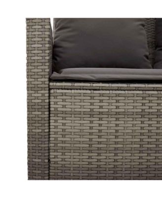Garden Sofa Grey PE rattan 2-Seater Water-resistant materials