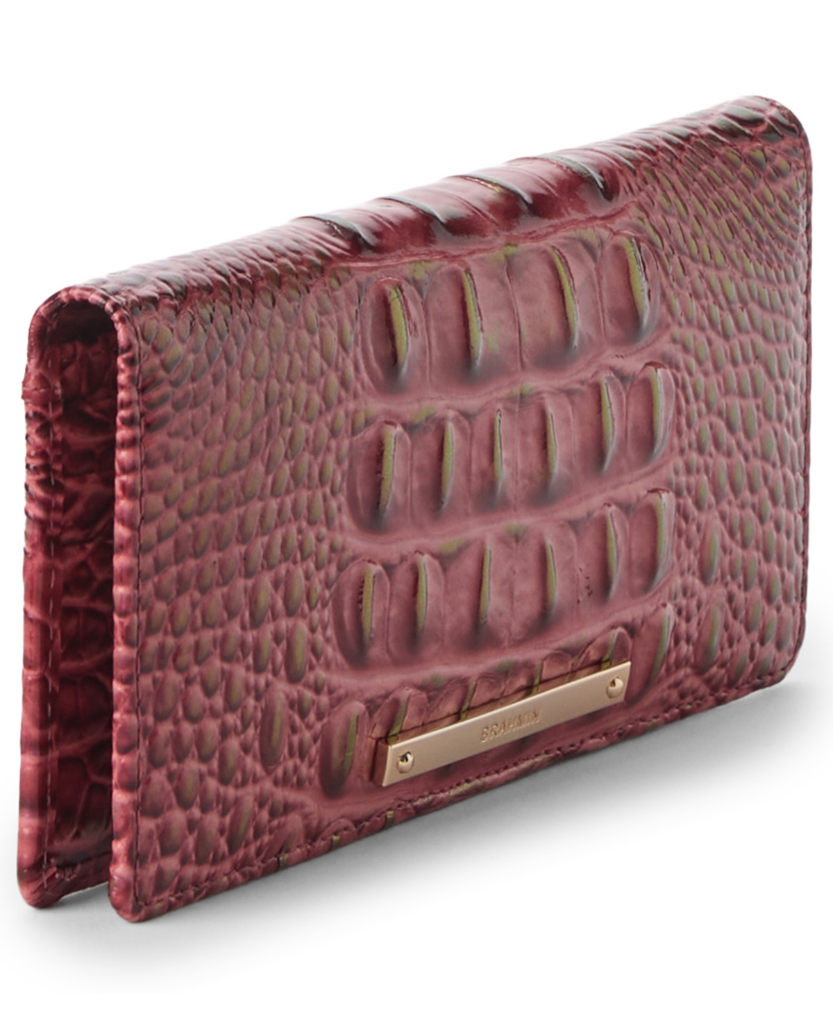 Brahmin Ady Croc Embossed Leather Wallet In Brown