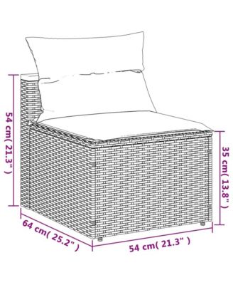 Garden Sofa Beige PE rattan Medium Modular Garden Sofa Square