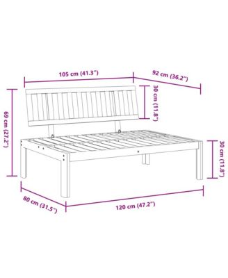Pallet Middle Sofa Natural Wood Solid Acacia Wood
