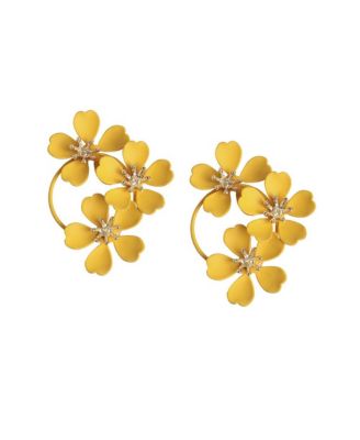 Floral-Circular Drop Earrings