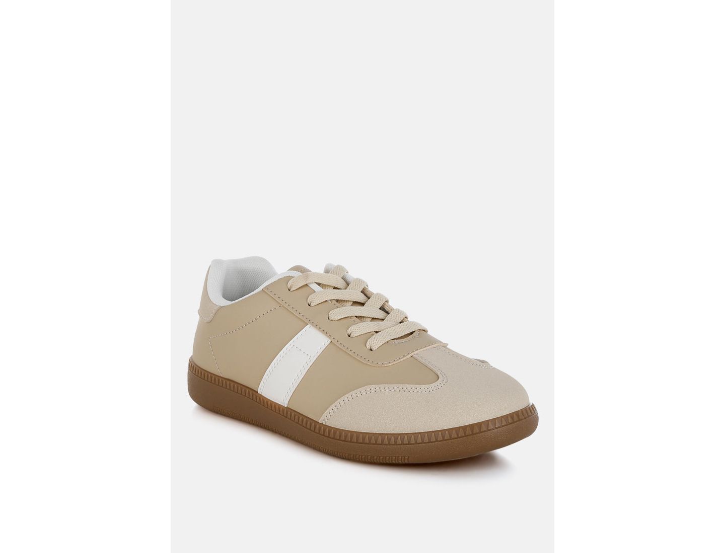 Женские кроссовки London Rag Crossover Classic Lace-Up Flatform, цвет: Бежевая искусственная кожа — фото 1