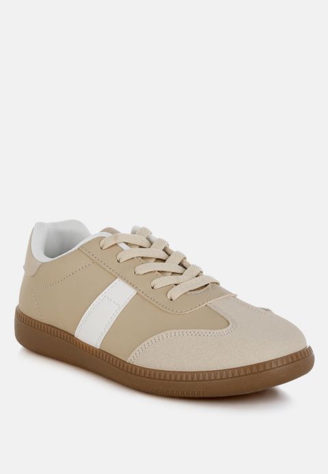 Женские кроссовки London Rag Crossover Classic Lace-Up Flatform, цвет: Бежевая искусственная кожа