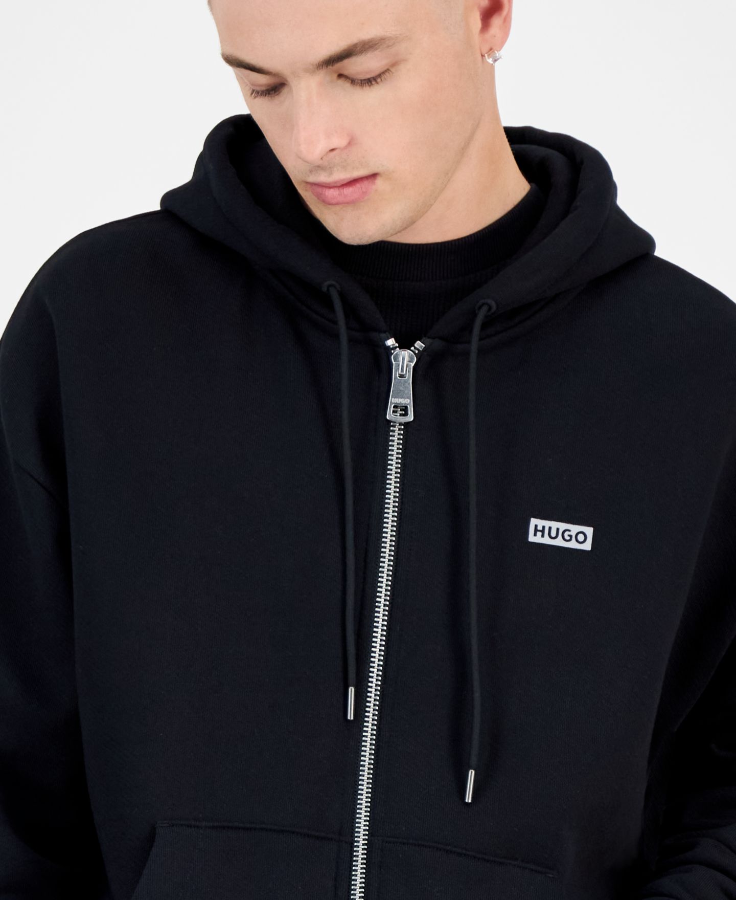 Мужское худи Hugo Boss Nazardo Long-Sleeve Logo, цвет: Чёрный — фото 3