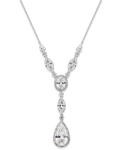 Danori Silver-Tone Crystal Lariat Necklace, Only at Macy's