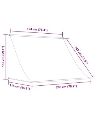 Awning Anthracite Steel frame 78.7x59.1 in Retractable Awning