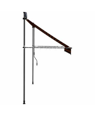 Retractable Awning Orange and Brown Polyester with PU coating, Steel
