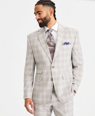 Men's Classic-Fit Plaid Suit Separates 