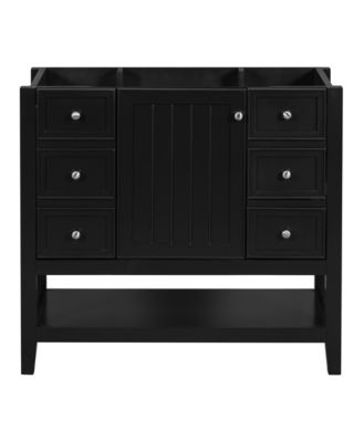 Bathroom Vanity without Sink Cabinet Base Only One Cabinet and three Drawers Black