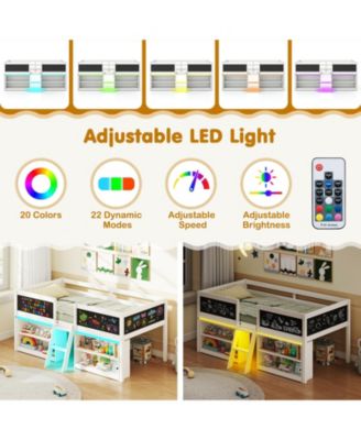 Low Loft Bed Twin Size Wooden Bed Frame Kid's Cabin Bed w/ Bookcases