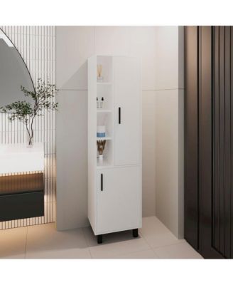 68.1” Manufactured Wood Delta Storage Cabinet, Bathroom, White