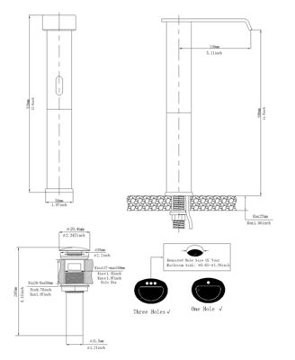 Automatic Sensor Touchless Vessel Sink Faucet Polished Chrome Single Hole Bathroom Faucet with Pop Up Drain