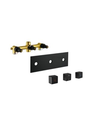 Brass Matte Black Shower Faucet Set Shower System 10 Inch Rainfall Shower Head with Handheld Sprayer Bathroom Luxury Rain Mixer Combo Set