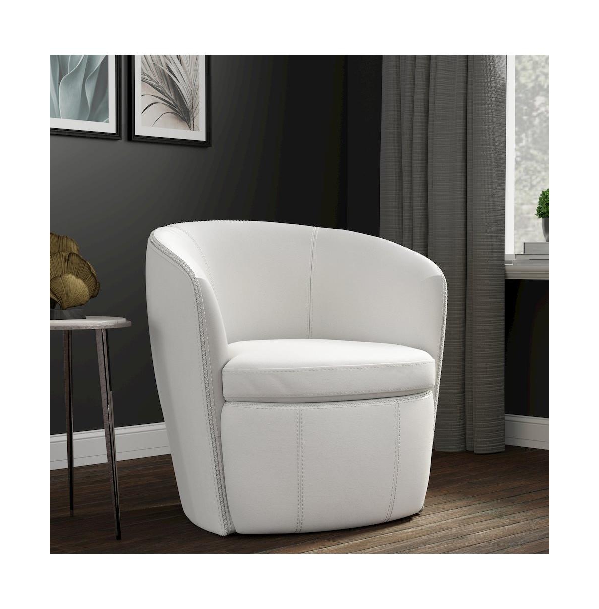 Parker Living Snow 100% Italian Leather Swivel Club Chair