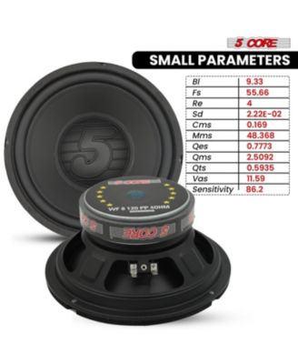 8 Inch Woofer Pair 200W Car Subwoofer 4Ohm Replacement Deep Sub w Poly Cone - WF 8 120 PP 4OHM 2PCS