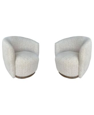 2 Pc. Polyester Shelter Arm Swivel Accent Chair - Sand Dollar