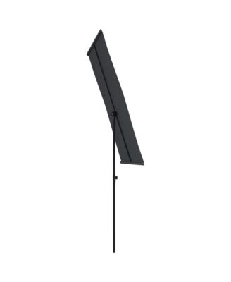 Garden Parasol Black Polyester, Aluminum Medium Height-Adjustable