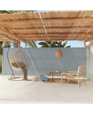 Side Awning Grey Polyester with PU coating, Powder-Coated Steel