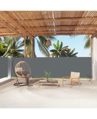 Side Awning Anthracite Polyester with PU coating, steel, aluminum