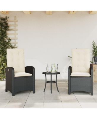 Reclining Garden Chair Set of 2 Black