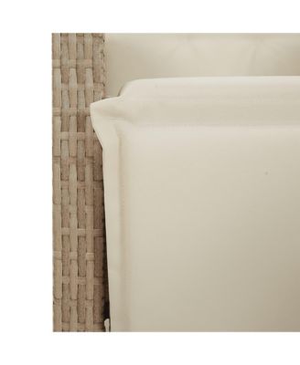 Reclining Garden Chair Beige Poly Rattan Medium