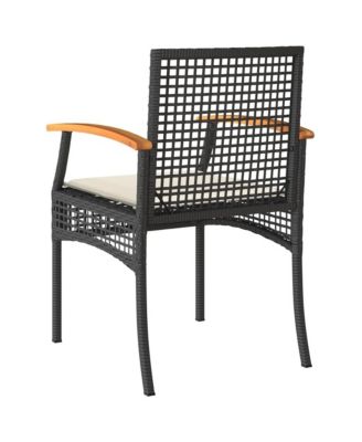 Garden Chair Set of 2 Black and brown