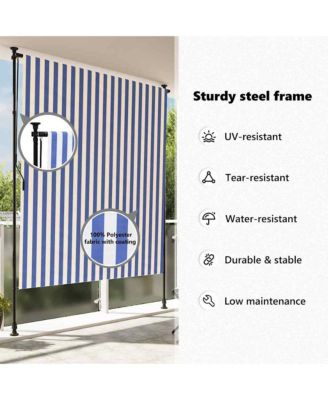 Outdoor Roller Blind Blue and White